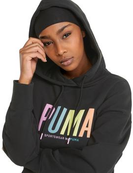 sudadera con capucha puma swxp graphic negro de mujer.