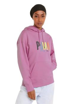 sudadera con capucha puma swxp graphic rosa de mujer.