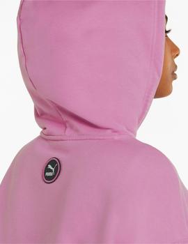 sudadera con capucha puma swxp graphic rosa de mujer.