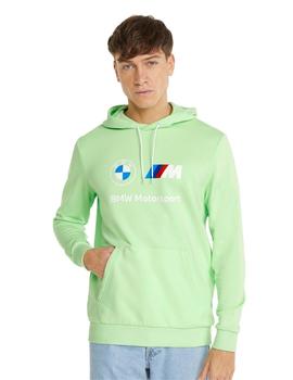 sudadera con capucha puma bmw mms ess verde de hombre.