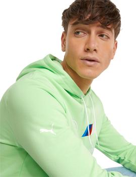 sudadera con capucha puma bmw mms ess verde de hombre.