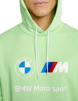 sudadera con capucha puma bmw mms ess verde de hombre.