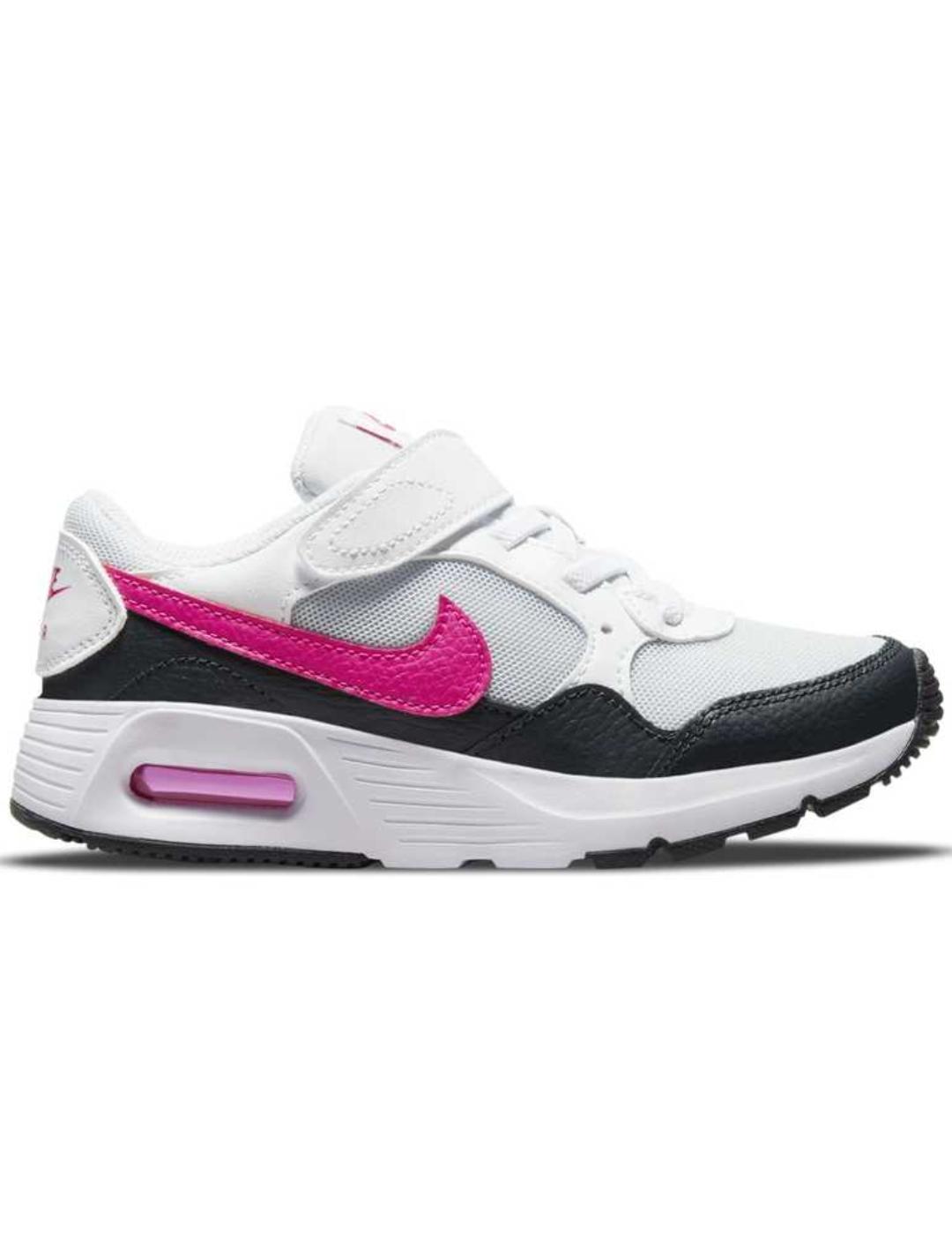 Zapatillas nike air max gris rosa de niña.