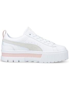 Zapatillas puma mayze lth blanco beige rosa de mujer.