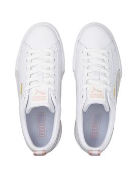 Zapatillas puma mayze lth blanco beige rosa de mujer.