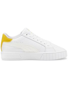 Zapatillas puma cali star blanco amarillo de mujer.