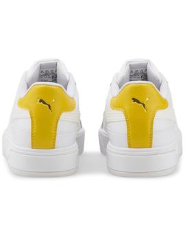 Zapatillas puma cali star blanco amarillo de mujer.