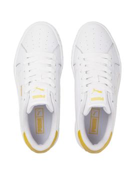 Zapatillas puma cali star blanco amarillo de mujer.