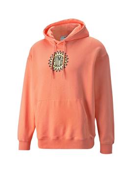 sudadera puma downtown graphic naranja de hombre.