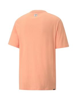 camiseta puma downtown graphic naranja de hombre.