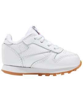 Zapatillas reebok classic leather blanco caramelo de bebe.