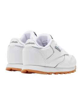 Zapatillas reebok classic leather blanco caramelo de bebe.