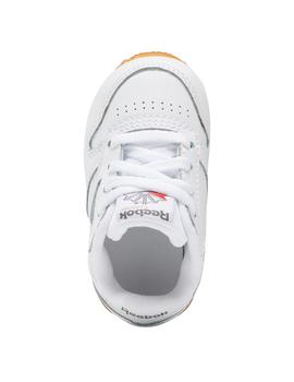 Zapatillas reebok classic leather blanco caramelo de bebe.