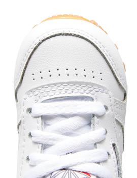 Zapatillas reebok classic leather blanco caramelo de bebe.