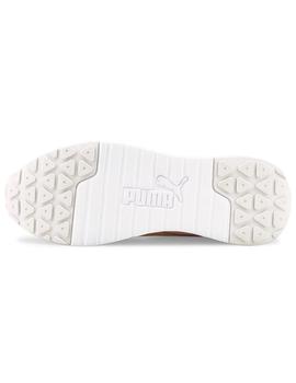 Zapatillas puma r78 voyage premium beige naranja de mujer.