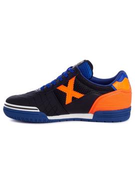 Zapatillas munich g3 indoor negro naranja de niño.