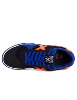 Zapatillas munich g3 indoor negro naranja de niño.