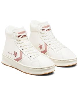 Zapatillas converse pro leather lift hi blanco de mujer.