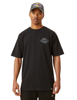 camiseta new era LA Lakers logo oversized negro de hombre.