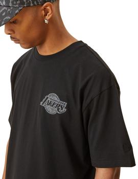 camiseta new era LA Lakers logo oversized negro de hombre.