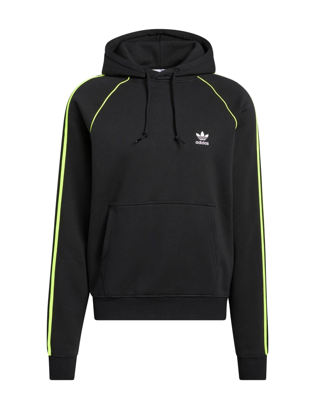 sudadera adidas con capucha sst negro amarillo de hombre.