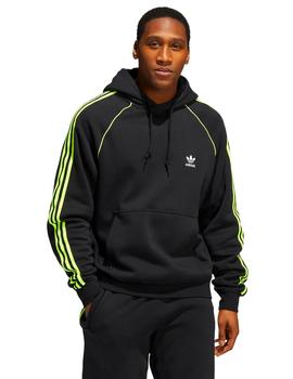 sudadera adidas con capucha sst negro amarillo de hombre.