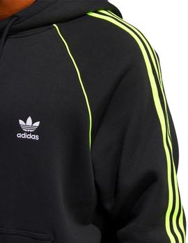 sudadera adidas con capucha sst negro amarillo de hombre.