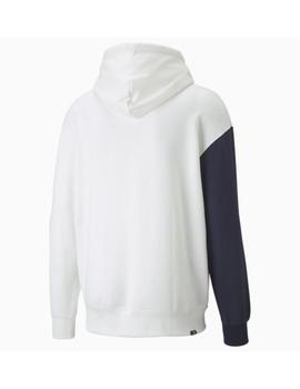 sudadera puma downtown colblock blanco de hombre.