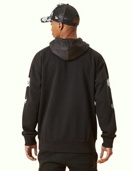 sudadera new era nba multilogo sleeve negro de hombre.