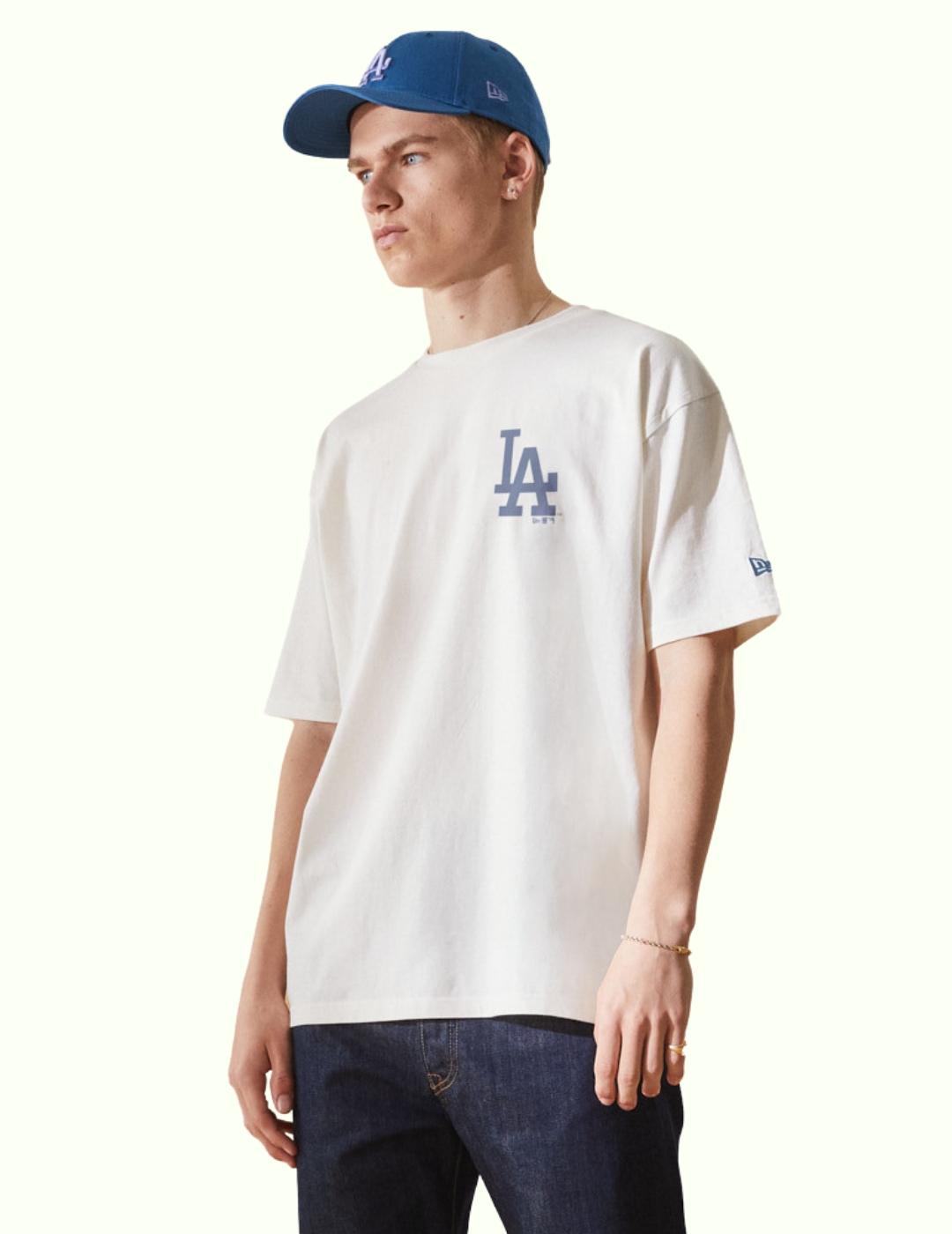 camiseta new era LA dodgers blanco azul de hombre.