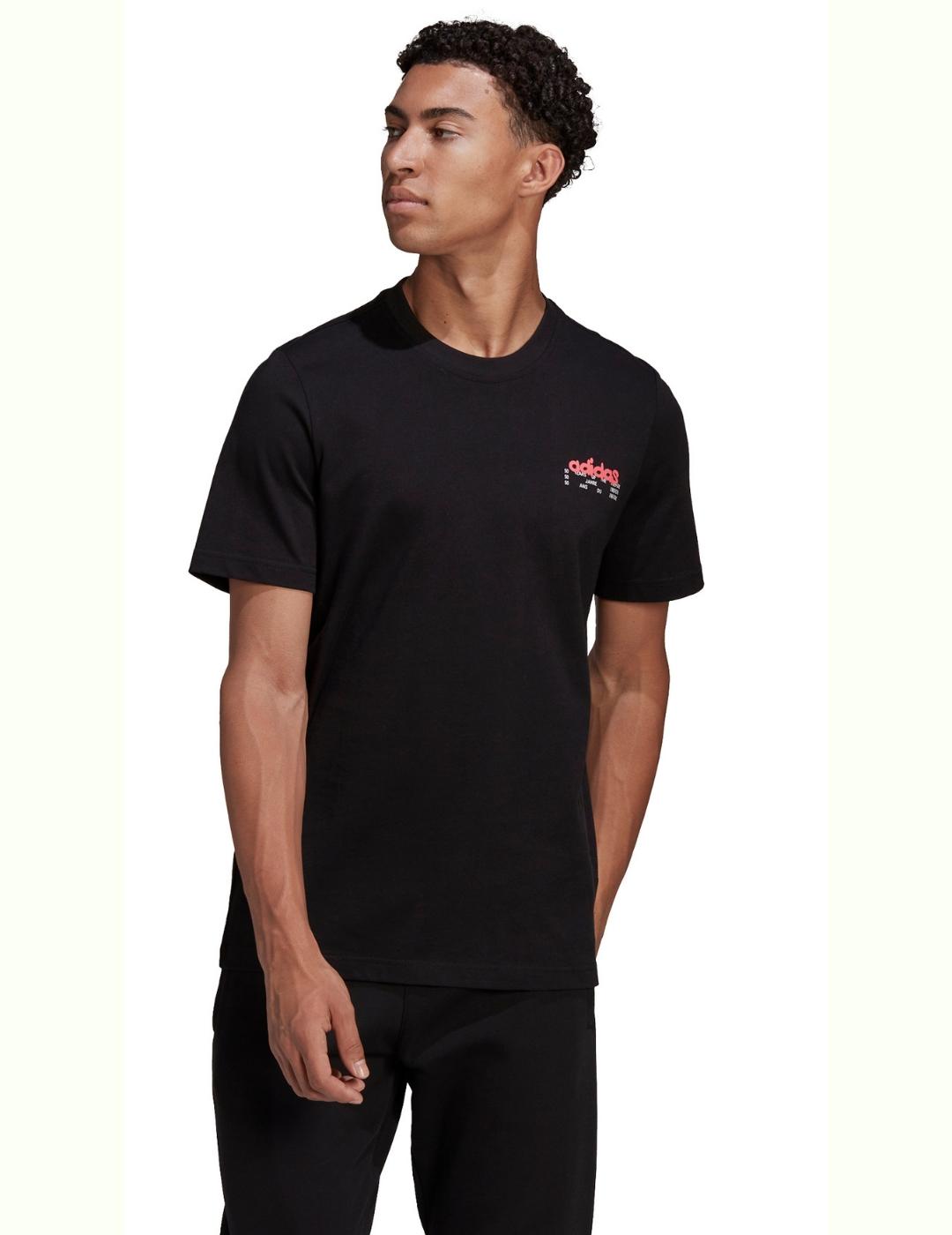 camiseta adidas Trefoil Graffiti Back Logo negro de hombre.