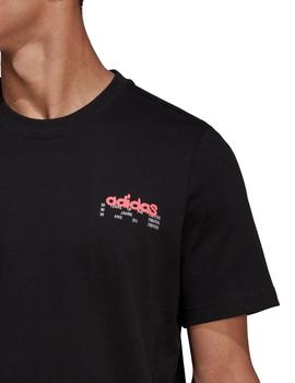 camiseta adidas Trefoil Graffiti Back Logo negro de hombre.