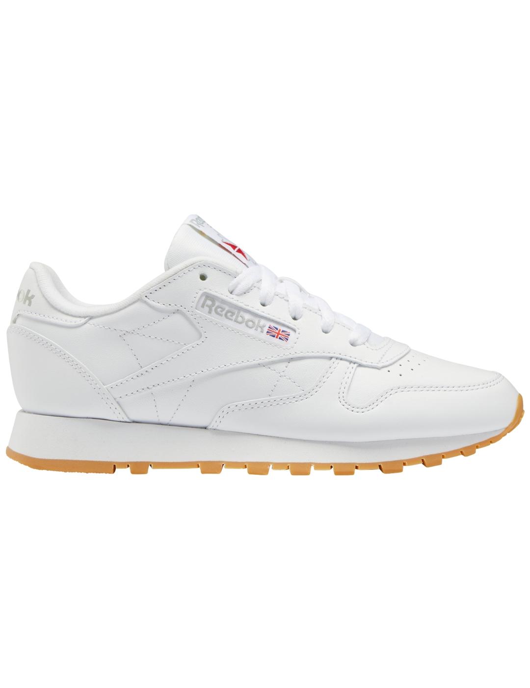 Zapatillas reebok classic leather blanco caramelo.