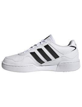 Zapatillas adidas courtic j blanco negro de niño.