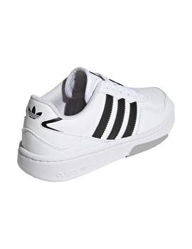 Zapatillas adidas courtic j blanco negro de niño.