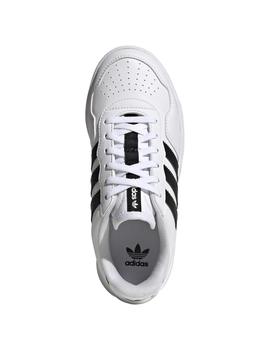 Zapatillas adidas courtic j blanco negro de niño.