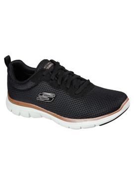 Zapatillas skechers flex appeal 4.0 negro de mujer.