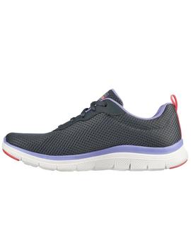 Zapatillas skechers flex appeal 4.0 gris de mujer.