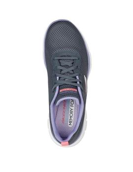 Zapatillas skechers flex appeal 4.0 gris de mujer.