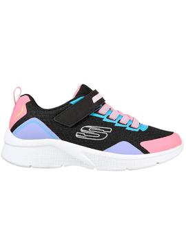 Zapatillas skechers microspec bright retros negro de niña.