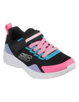 Zapatillas skechers microspec bright retros negro de niña.