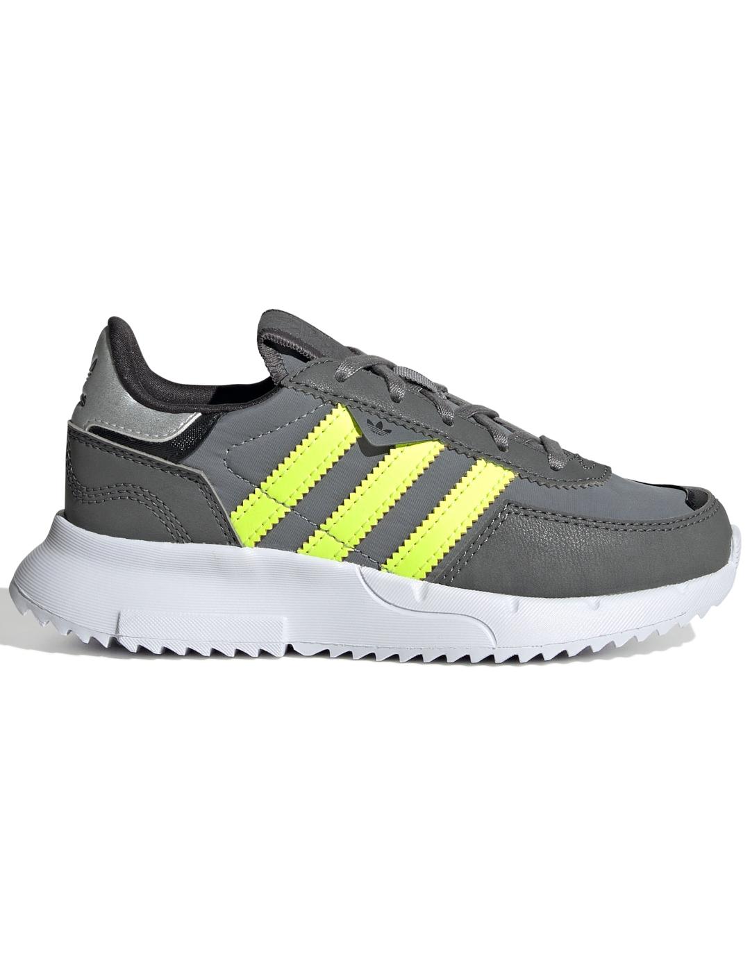 Zapatillas adidads retropy f2 c gris de niño.