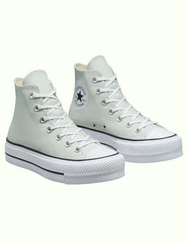 Zapatillas converse all star plataforma hi light silver.