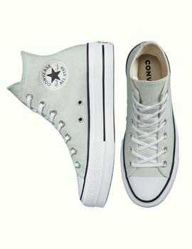 Zapatillas converse all star plataforma hi light silver.