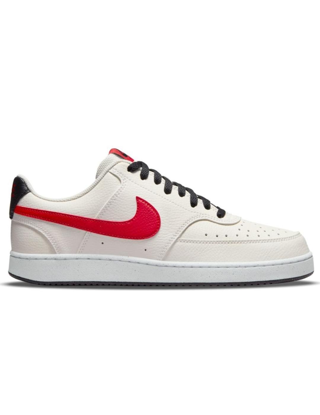 Zapatillas nike court vision next nature  blanco roto rojo