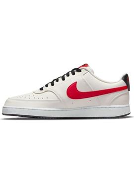 Zapatillas nike court vision next nature  blanco roto rojo