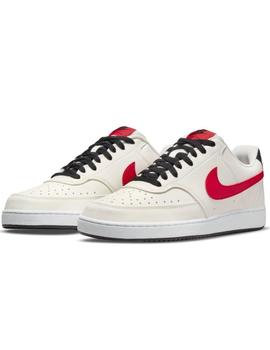 Zapatillas nike court vision next nature  blanco roto rojo