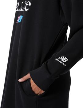 vestido new balance essential celebrate negro de mujer.