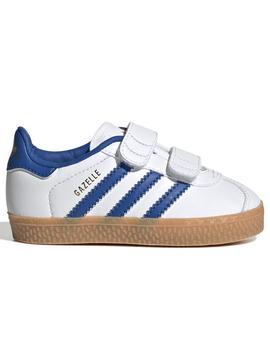 Zapatillas adidas gazelle cf i blanco azul de bebé.