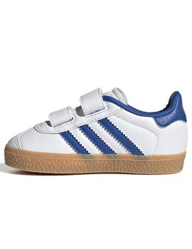 Zapatillas adidas gazelle cf i blanco azul de bebé.